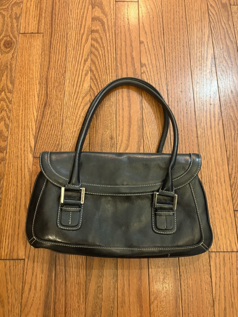Y2K Vintage Nordstrom Black Leather Handbag